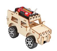 Gizmo Électrique Créatif En Bois, Blocs D'Assemblage, Véhicule, Jouets Diy Étudiant Science Technologie Modèle Jeu De Cerveau 1 Pièce