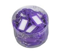 GizmoSynth Lot de 50 étiquettes porte-clés en plastique avec étiquettes d'identification pour bagages, violet, S