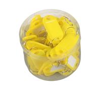 GizmoSynth Lot de 50 étiquettes porte-clés en plastique avec étiquettes d'identification pour bagages, jaune, S