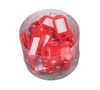 GizmoSynth Lot de 50 étiquettes porte-clés en plastique avec étiquettes d'identification pour bagages, Rouge, S
