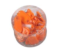 GizmoSynth Lot de 50 étiquettes porte-clés en plastique avec étiquettes d'identification pour bagages, Orange, S