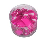 GizmoSynth Lot de 50 porte-clés en plastique avec étiquettes d'identification pour bagages, porte-clés avec porte-clés fendu, rose