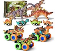 GizmoVine Lot de 3 grandes figurines de dinosaures avec son - 3 grandes voitures dinosaures - Pull-back - Convient pour les enfants de 3 à 6 ans