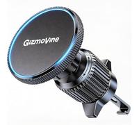 GizmoVine Support Téléphone Voiture MagSafe, Grille d’Aération iPhone 12-17 | Crochet métallique réglable pour grille d’aération. Anneau magnétique inclus pour iPhone et téléphones Android non MagSafe