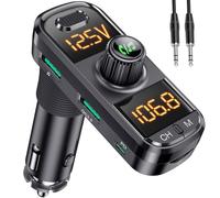 GizmoVine Transmetteur FM Bluetooth Voiture, Émetteur Mains Libres, PD/QC