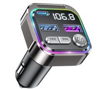 GizmoVine Transmetteur FM Bluetooth Voiture, Émetteur Radio avec Prise Allume Cigare, USB C QC PD 36W Adaptateur, Autoradio Bluthooh pour Téléphone Kit Mains Libres, Car MP3 Musique Player