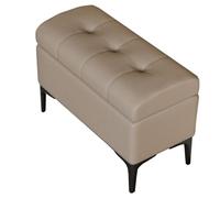 GIZNXBA Banc Ottoman De Rangement Repose-Pieds en Cuir avec Pieds Banc Rectangulaire De Bout De Lit Pouf D'entrée Rembourré Coffre De Rangement pour Salon, Chambre À Coucher(Khaki,60cm)