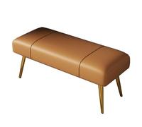 GIZNXBA Banc Rembourré pour Chambre À Coucher Repose-Pieds Pouf Ottoman Cuir pour Salon Banc D'entrée avec Pieds Métalliques pour Chambre À Coucher, Salle À Manger(Orange,100cm)
