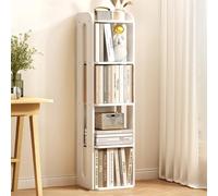 GIZNXBA Bibliothèque Blanche Étagère d'angle en Bois Bibliothèque Haute, Organisateur De Salle De Bain, Support De Plantes Étagère D'exposition Étroite Moderne pour Le Salon(/White 27CM,5-Tier)