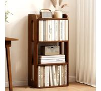 GIZNXBA Bibliothèque Blanche Étagère d'angle en Bois Bibliothèque Haute, Organisateur De Salle De Bain, Support De Plantes Étagère D'exposition Étroite Moderne pour Le Salon(/Walnut 46CM,4 Tier)