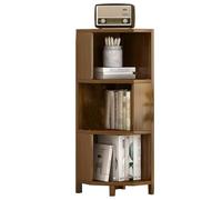 GIZNXBA Bibliothèque d'angle À 3 Niveaux Bibliothèque Meuble De Rangement d'angle Étagère D'affichage Rangement Haut Ouvertes en Bois pour La Maison, Le Bureau Et Le Salon
