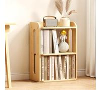 GIZNXBA Bibliothèque d'angle À 3 Niveaux Bibliothèque Meuble De Rangement pour Chambre, Salon, Étagère Étroite Bibliothèque sur Pied avec Étagères D'exposition pour Le Bureau(/Natural,46cm)