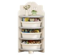 GIZNXBA Bibliothèque Meuble De Rangement Etagère d'angle À 4 Niveaux pour Chambre, Salon, Étagère De Livres Blanche avec Étagères De Présentation pour Bureau, Cuisine(/Gray,B)