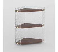GIZNXBA Bibliothèque Meuble De Rangement Étagère d'angle en Acrylique Étagère Étroite Gain De Place Grande Bibliothèque sur Pied Rangement d'angle pour Salon, Salle De Bain, Cuisine(/Brown,3Tier)