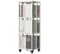 GIZNXBA Bibliothèque Rotative À 4 Niveaux, Bibliothèque Rotative Empilable, Étroit Et Peu Encombrant, Présentoir De Livres Pivotant, Rangement d'angle pour La Chambre(/White)