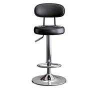 GIZNXBA Chaise De Bar Pivotants Réglables Tabourets De Bar Rembourrés avec Dossier Haut Chaise Haute Cuisine en Cuir pour Restaurant, Bureau, Salle À Manger(Black B)