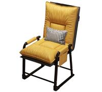 GIZNXBA Chaise De Bureau À Dossier en Cuir Fauteuil D'appoint Moderne pour Chambre À Coucher Fauteuil D'ordinateur Inclinable Réglable avec Pieds en Métal Fauteuils De Lecture pour Salon(Yellow)
