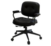 GIZNXBA Chaise De Bureau À Dossier Moyen Chaise De Jeu Gaming Pivotantes Et Réglables avec Accoudoirs Fauteuil D'ordinateur Vintage en Cuir avec Dossier Renforcé pour Chambre À Coucher(Nero,B)