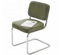 GIZNXBA Chaise De Bureau À Dossier Moyen Fauteuils De Conférence Rembourrés Chaise D'appoint sans Accoudoirs avec Piètement en Patin Fauteuil De Bureau De Direction(Green A)