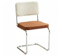 GIZNXBA Chaise De Bureau À Dossier Moyen Fauteuils De Conférence Rembourrés Chaise D'appoint sans Accoudoirs avec Piètement en Patin Fauteuil De Bureau De Direction(Bruin)