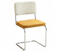 GIZNXBA Chaise De Bureau À Dossier Moyen Fauteuils De Conférence Rembourrés Chaise D'appoint sans Accoudoirs avec Piètement en Patin Fauteuil De Bureau De Direction(Yellow B)