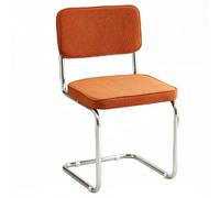 GIZNXBA Chaise De Bureau À Dossier Moyen Fauteuils De Conférence Rembourrés Chaise D'appoint sans Accoudoirs avec Piètement en Patin Fauteuil De Bureau De Direction(Orange)