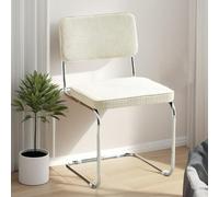 GIZNXBA Chaise De Bureau À Dossier Moyen Fauteuils De Conférence Rembourrés Chaise D'appoint sans Accoudoirs avec Piètement en Patin Fauteuil De Bureau De Direction(Beige)
