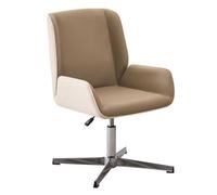GIZNXBA Chaise De Bureau À Pieds Croisés sans roulettes Chaises D'ordinateur Réglables avec Rembourrage Confortable Et Assise Large Chaises De Travail À Dossier Moyen sans Accoudoirs(Khaki,A)