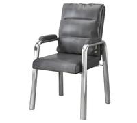 GIZNXBA Chaise De Bureau avec Accoudoirs Chaises De Salle À Manger en Cuir Fauteuil De Bureau Ergonomique avec Pieds en Métal Fauteuils De Lecture Confortables avec Soutien Lombaire(Grey,B)