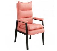GIZNXBA Chaise De Bureau avec Soutien Lombaire Fauteuil D'ordinateur Moderne en Cuir avec Accoudoirs Rembourrés Confortables Fauteuil De Lecture pour Le Salon, La Chambre Ou La Maison(Roze)