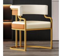 GIZNXBA Chaise De Bureau Chaises d'accueil Rembourrée Chaises De Salle A Manger Modernes avec Accoudoirs Fauteuils D'appoint Modernes en Cuir Chaise De Cuisine pour Salon(/Beige B)