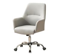 GIZNXBA Chaise De Bureau Confortable À Dossier Moyen Chaise De Jeu Gaming en Cuir avec Mode Pivotant Fauteuil D'ordinateur Pivotant À Hauteur Réglable pour Le Bureau, Les Réunions(/Light Gray)