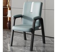 GIZNXBA Chaise De Bureau Confortable Fauteuil De Bureau Ergonomique Rembourrée en Cuir Chaise De Salle De Réunion avec Accoudoirs Chaises d'accueil en Cuir pour Salle De Conférence(Blauw)