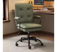 GIZNXBA Chaise De Bureau Confortable Fauteuil D'ordinateur Inclinable Et Réglable Fauteuils De Bureau Ergonomiques avec Accoudoirs Fauteuils Pivotants À roulettes(Groen,B)