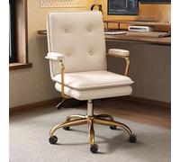 GIZNXBA Chaise De Bureau Confortable Fauteuil D'ordinateur Inclinable Et Réglable Fauteuils De Bureau Ergonomiques avec Accoudoirs Fauteuils Pivotants À roulettes(Beige,A)