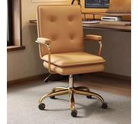 GIZNXBA Chaise De Bureau Confortable Fauteuil D'ordinateur Inclinable Et Réglable Fauteuils De Bureau Ergonomiques avec Accoudoirs Fauteuils Pivotants À roulettes(Yellow,A)