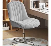 GIZNXBA Chaise De Bureau Confortable Fauteuil D'ordinateur Pivotantes À Haut Dossier Fauteuil De Bureau sans Accoudoirs Chaises De Travail Réglable en Hauteur pour Chambre À Coucher(Light Gray)