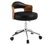 GIZNXBA Chaise De Bureau en Cuir À roulettes Chaise De Coiffeuse À Dossier Incurvé Fauteuil De Bureau Rembourrées Réglable Fauteuil D'ordinateur pour Le Travail, Les Études(Nero,B)