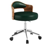 GIZNXBA Chaise De Bureau en Cuir À roulettes Chaise De Coiffeuse À Dossier Incurvé Fauteuil De Bureau Rembourrées Réglable Fauteuil D'ordinateur pour Le Travail, Les Études(Groen,B)