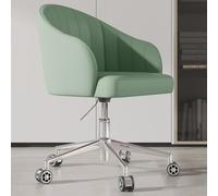 GIZNXBA Chaise De Bureau en Cuir avec Accoudoirs Et roulettes Réglables Fauteuil D'ordinateur Pivotantes avec Dossier Incurvé Chaises De Bureau Ergonomiques pour La Chambre À Coucher(Green A)