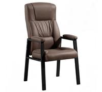 GIZNXBA Chaise De Bureau en Cuir avec Pieds en Métal Fauteuil d'accueil Confort Fauteuils De Salon Robustes Chaises De Lecture avec Soutien Lombaire pour Salle De Conférence(Bruin)