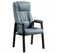 GIZNXBA Chaise De Bureau en Cuir avec Pieds en Métal Fauteuil d'accueil Confort Fauteuils De Salon Robustes Chaises De Lecture avec Soutien Lombaire pour Salle De Conférence(Blauw)