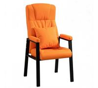 GIZNXBA Chaise De Bureau en Cuir avec Pieds en Métal Fauteuil d'accueil Confort Fauteuils De Salon Robustes Chaises De Lecture avec Soutien Lombaire pour Salle De Conférence(Orange)