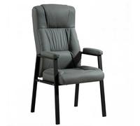 GIZNXBA Chaise De Bureau en Cuir avec Pieds en Métal Fauteuil d'accueil Confort Fauteuils De Salon Robustes Chaises De Lecture avec Soutien Lombaire pour Salle De Conférence(Grey)