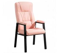 GIZNXBA Chaise De Bureau en Cuir avec Pieds en Métal Fauteuil d'accueil Confort Fauteuils De Salon Robustes Chaises De Lecture avec Soutien Lombaire pour Salle De Conférence(Roze)