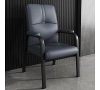 GIZNXBA Chaise De Bureau en Cuir avec Soutien Lombaire Fauteuils De Salle De Réunion avec Accoudoirs Fauteuil D'ordinateur De Lecture sans roulettes avec Structure Métallique(Blauw,A)