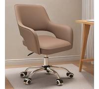 GIZNXBA Chaise De Bureau Ergonomique avec Accoudoirs Fauteuil De Bureau Ergonomique en Cuir avec roulettes Chaise De Direction Rembourrée Fauteuil D'ordinateur À roulettes(Bruin)