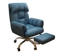 GIZNXBA Chaise De Bureau Ergonomique Fauteuil De Bureau Ergonomique À Hauteur Réglable Fauteuil Pivotant Inclinable avec Accoudoirs Fauteuil D'ordinateur À roulettes(/Blue,with Foot Rest)
