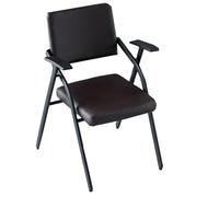 GIZNXBA Chaise De Bureau Pliante Confortable en Cuir pour Le Bureau À Domicile avec Accoudoirs pour Chambre À Coucher avec Assise Rembourrée, Accoudoirs(Style 1)