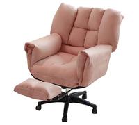 GIZNXBA Chaise De Bureau Rembourré Fauteuils Inclinables Ergonomiques avec roulettes Chaise De Jeu Gaming pour Ordinateur Fauteuils De Bureau Roulants Réglables(Roze,with Foot Rest)